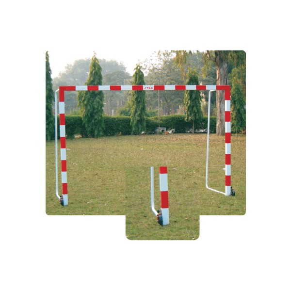 STAG Handball Goalpost (Aluminium) 80X80X40 mm with Back Support, Portable (Per Pair)